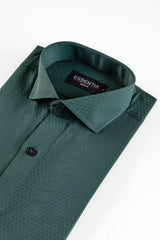 Men's Green Texture Dress Shirt