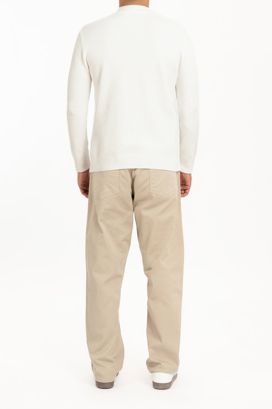 MEN'S WAFFLE KNIT MOCK NECK SWEATER