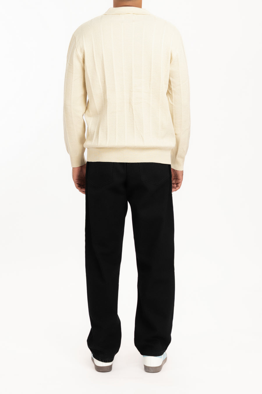MEN'S TEXTURED STRIPE KNIT POLO SHIRT