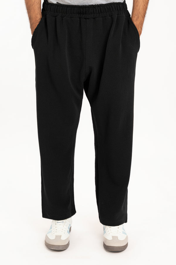 Men's Textured Wide Leg Trouser