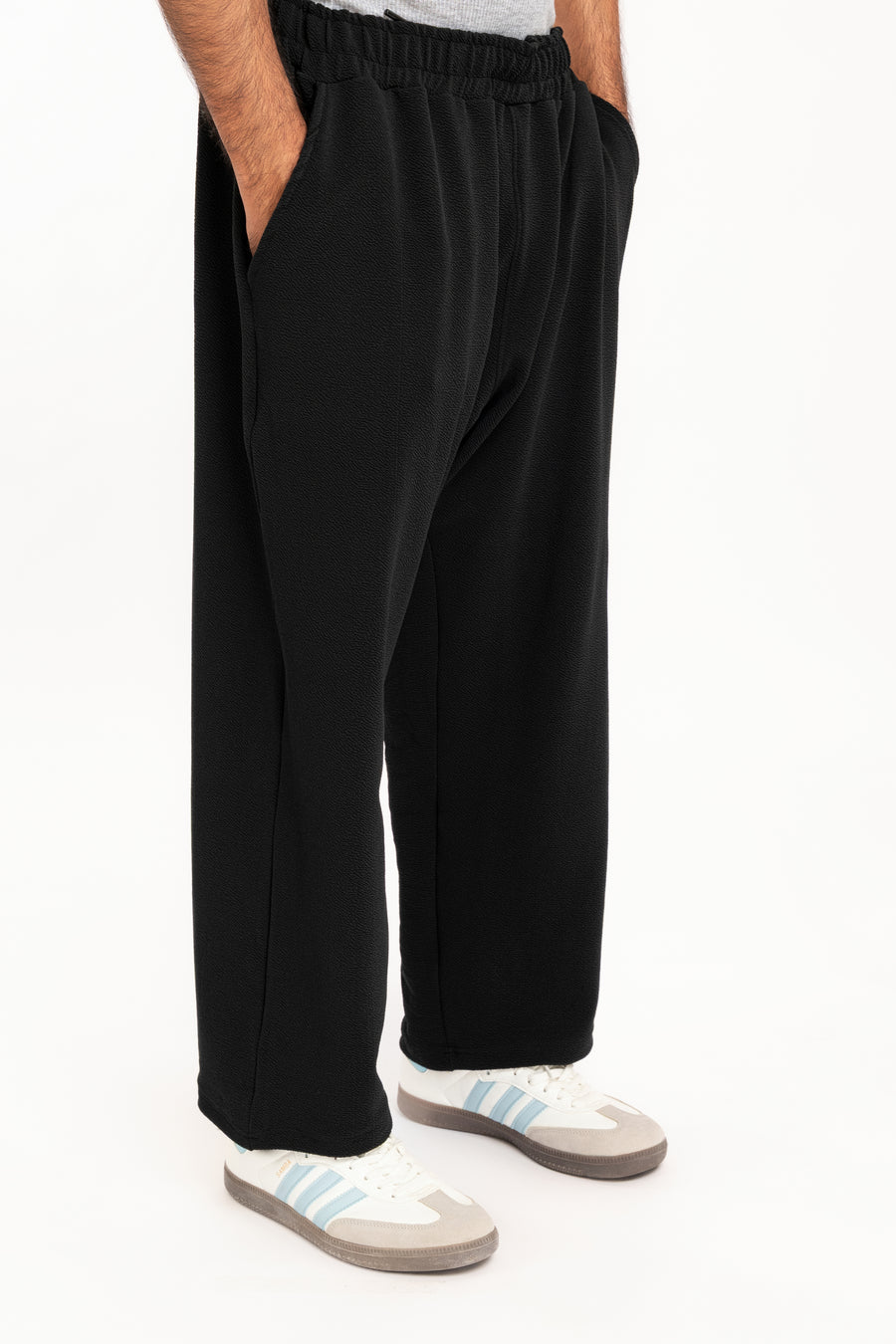 Men's Textured Wide Leg Trouser