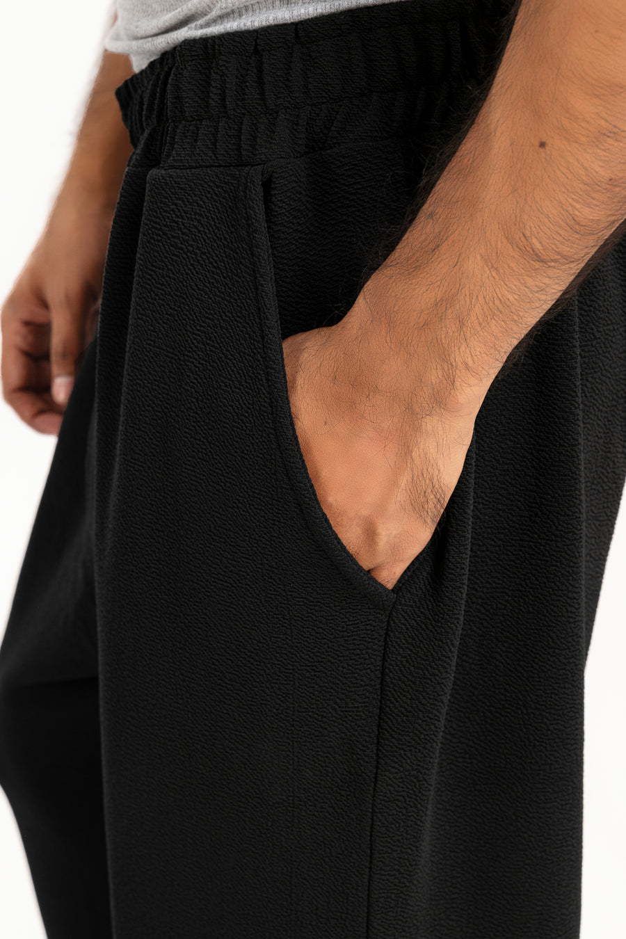 Men's Textured Wide Leg Trouser