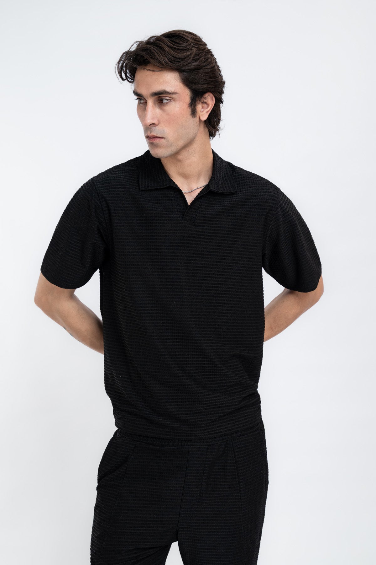 Obsidian Waffle Men's Polo