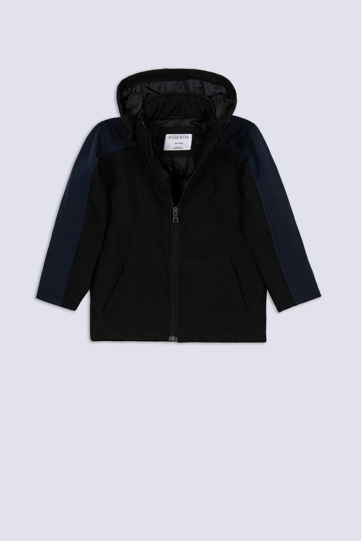 Black & Navy Panel Boys' Jacket