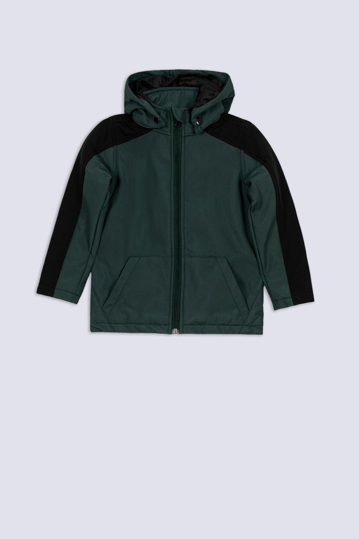 Green & Black Panel Boys' Jacket