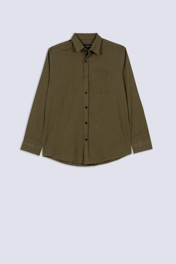 Olive Heritage Textured Men's Shirt