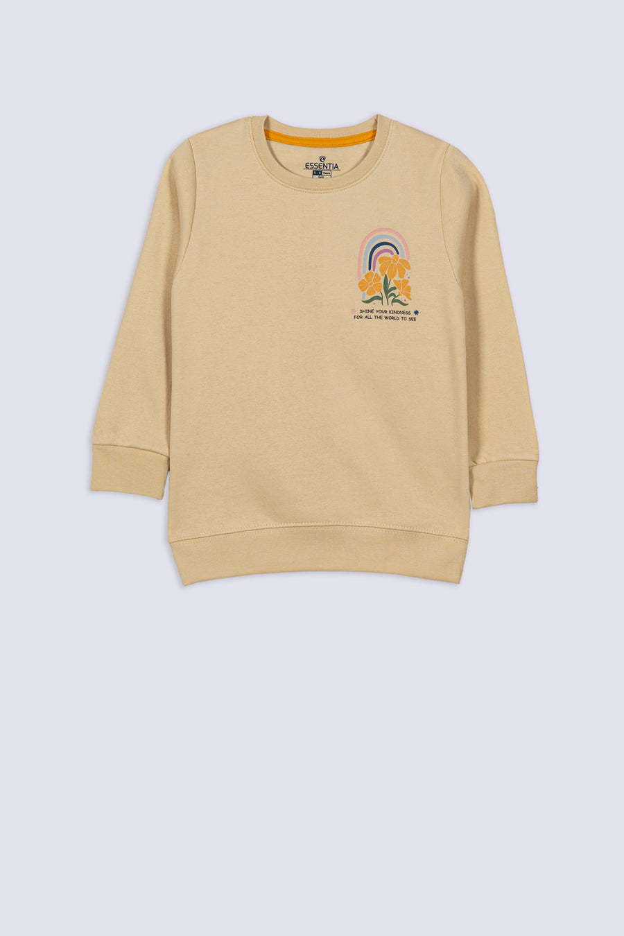 GIRL'S RAINBOW FLORAL PRINT SWEATSHIRT
