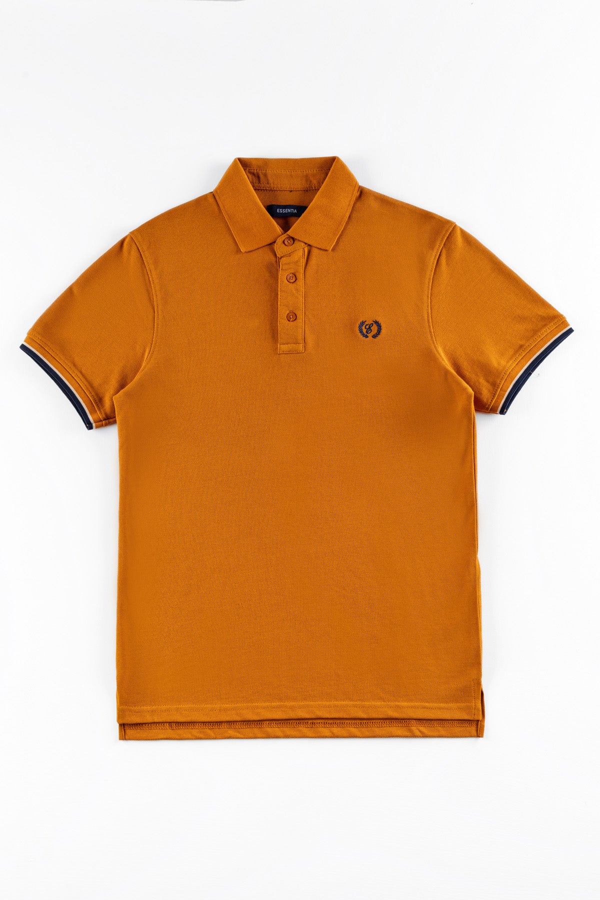 Mustard Tipped Men's Polo Shirt.