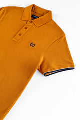 Mustard Tipped Men's Polo Shirt.