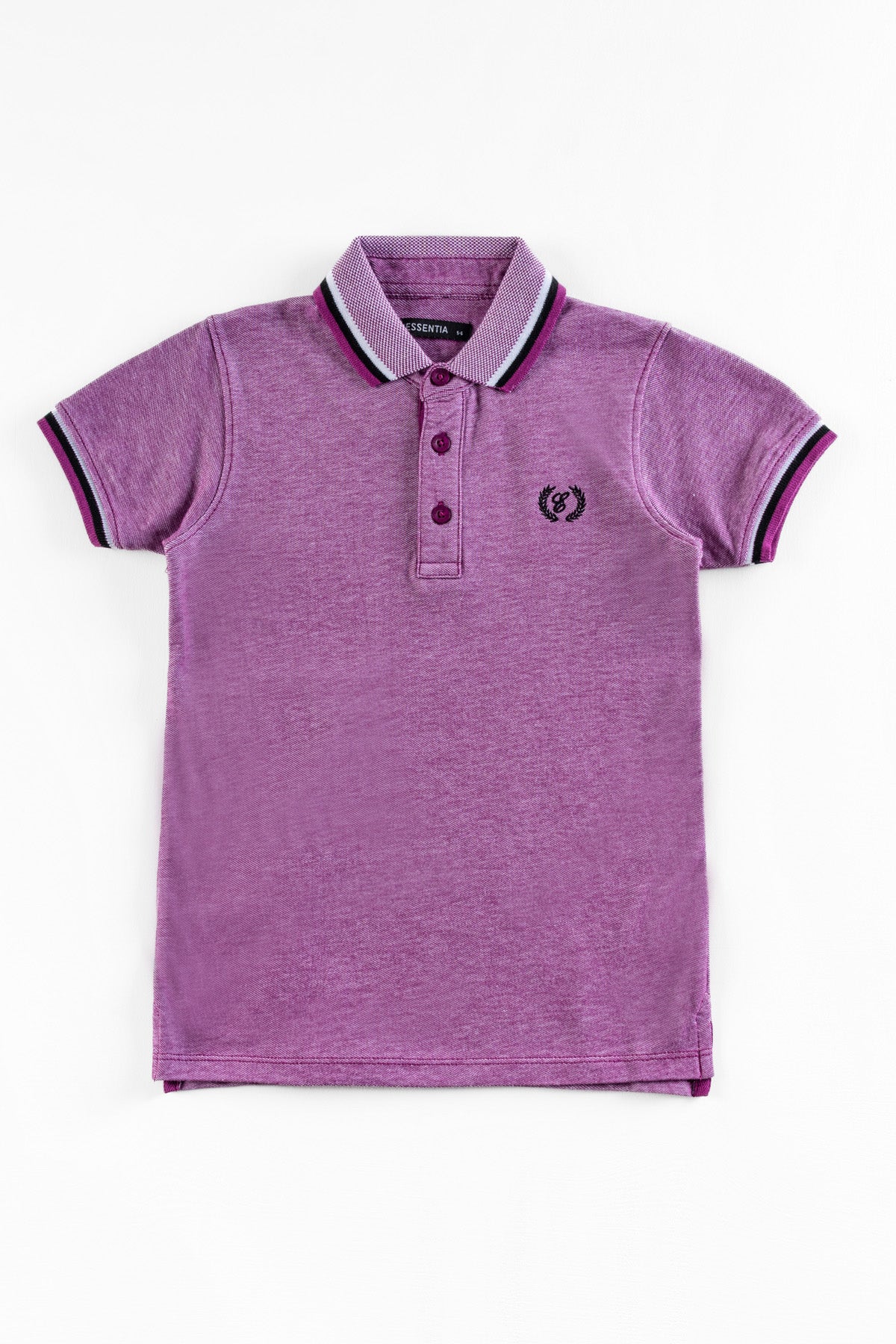 Wine Tipped Boy's Polo Shirt.