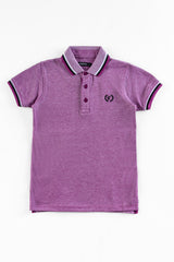 Wine Tipped Boy's Polo Shirt.