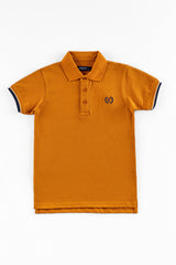 Mustard Tipped Boy's Polo Shirt.