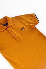 Mustard Tipped Boy's Polo Shirt.