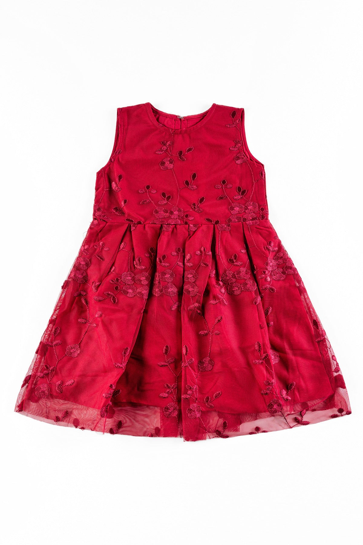 Girl's Maroon Fancy Frock