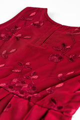 Girl's Maroon Fancy Frock