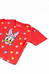 Red Daisy Duck Girl's T-Shirt.