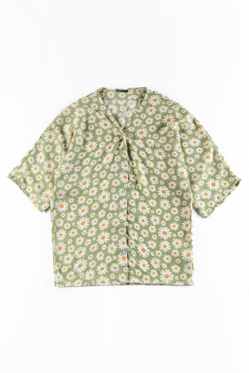 Green Floral Ladies Shirt