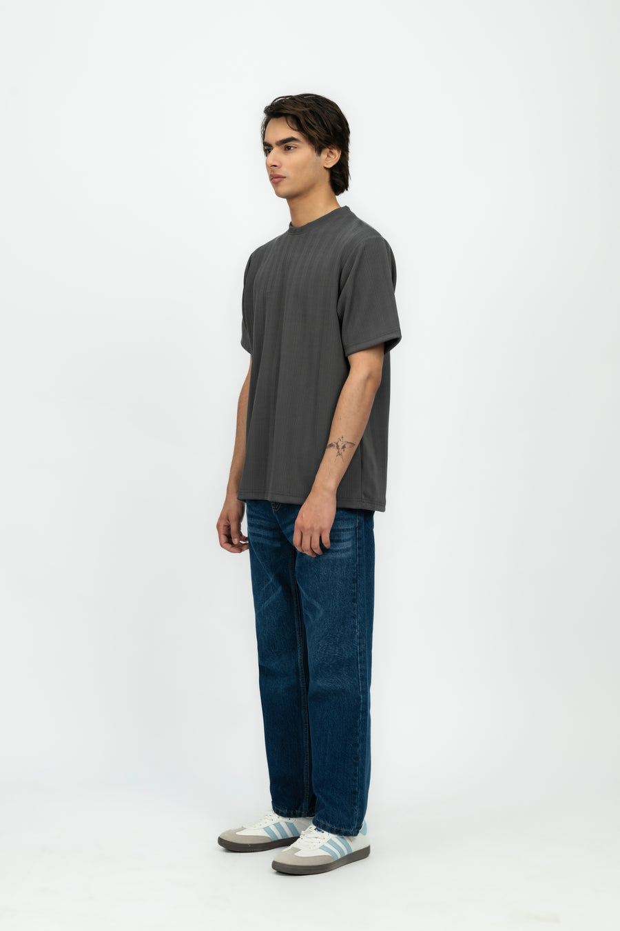 Dark Grey Men's Baggy Fit T-Shirt