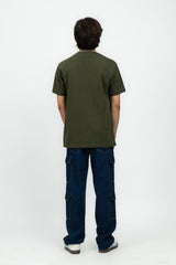 Olive Textured Men's T-Shirt