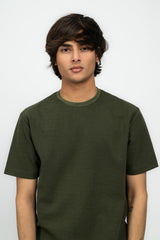 Olive Textured Men's T-Shirt