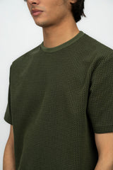 Olive Textured Men's T-Shirt