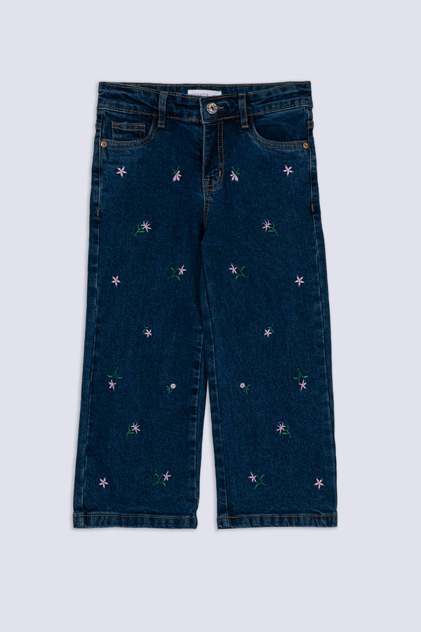 Girls' Floral Embroidered Jean
