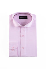 Pink Textured Men's Dress Shirt