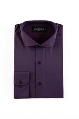 Dark Purple Self Men's Dress Shirt