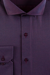 Dark Purple Self Men's Dress Shirt