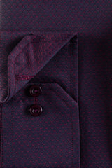 Dark Purple Self Men's Dress Shirt