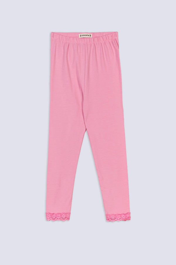 Lace Hem Girls' Legging