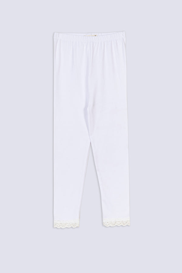 Lace Hem Girls' Legging