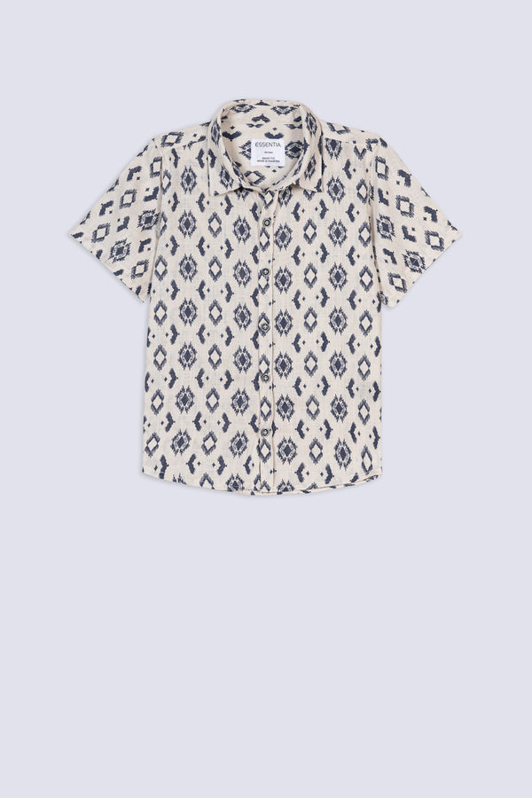 Boys' Classic Ikat Pattern Shirt