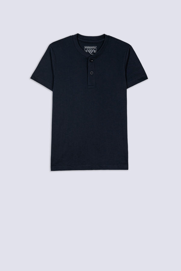 Boys' Navy Henley Shirt