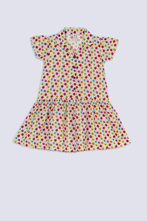 Girls' Multicolor Floral Summer Dress