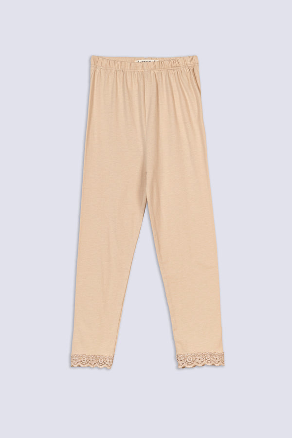 Lace Hem Girls' Legging