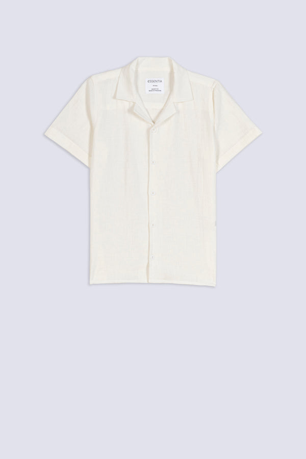 Boy's Plain Linen Texture Shirt
