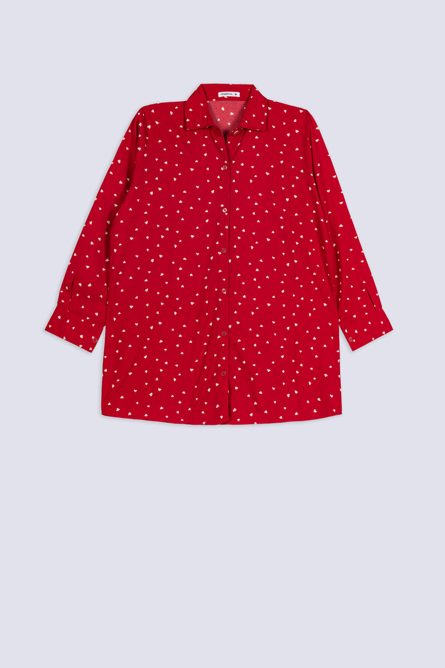 Ladies Red Heart Pattern Shirt