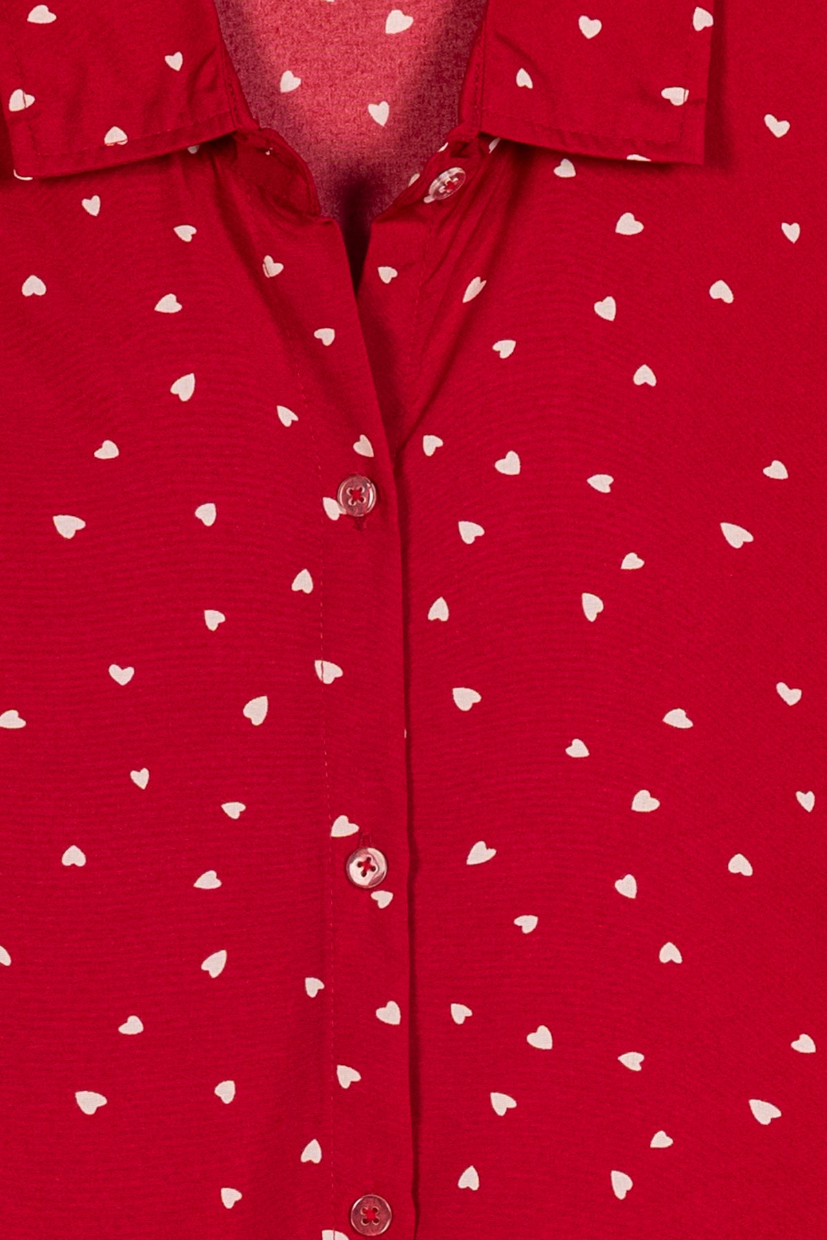 Ladies Red Heart Pattern Shirt