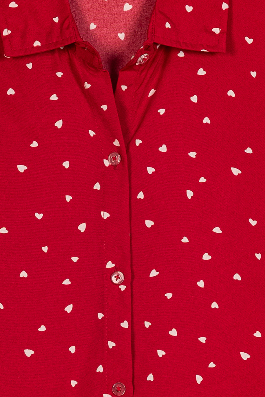 Ladies Red Heart Pattern Shirt