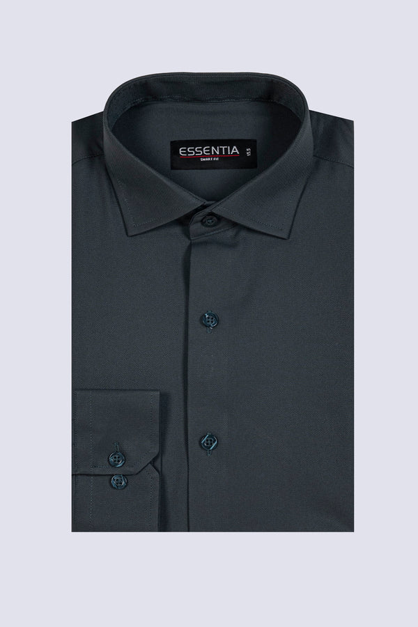 Men's Dark Grey Dobby Formal Shirt
