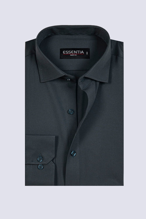 Men's Dark Grey Dobby Formal Shirt