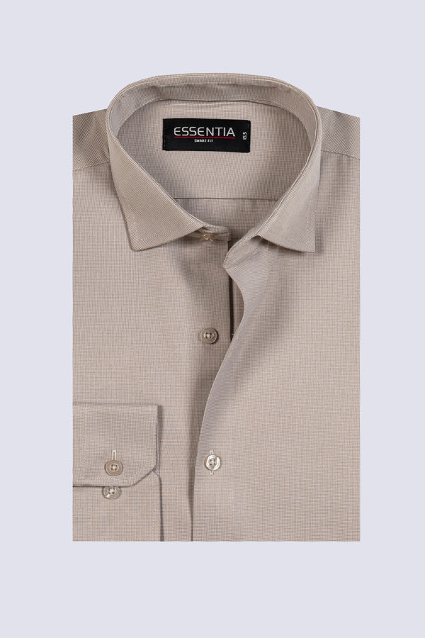Men's Light Brown Dobby Formal Shirt