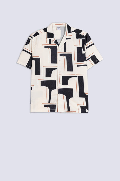 Men's Abstract Line Camp Shirt