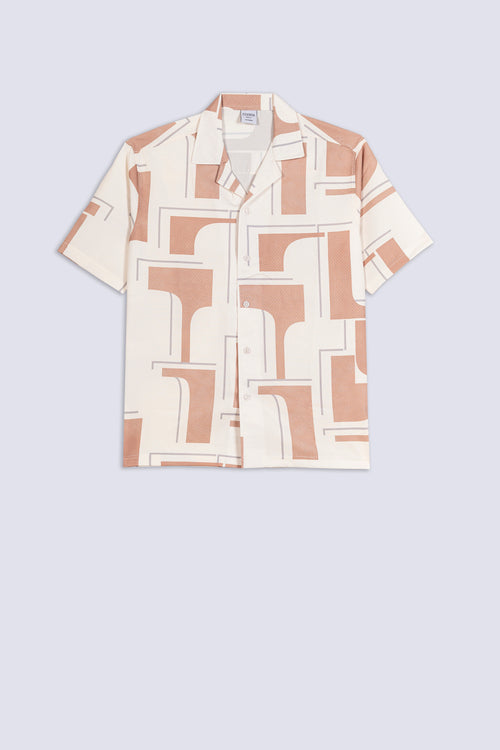Men's Abstract Line Camp Shirt