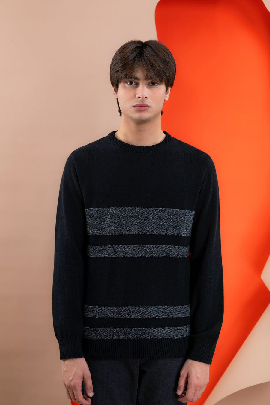 Stripe Crew Knit Men's Sweater.
