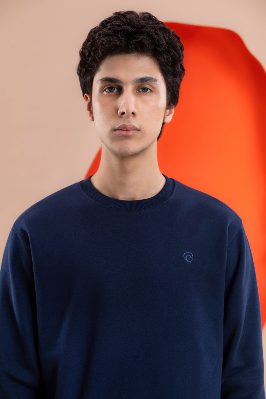 Navy Blue Fleece Men's Sweatshirt.