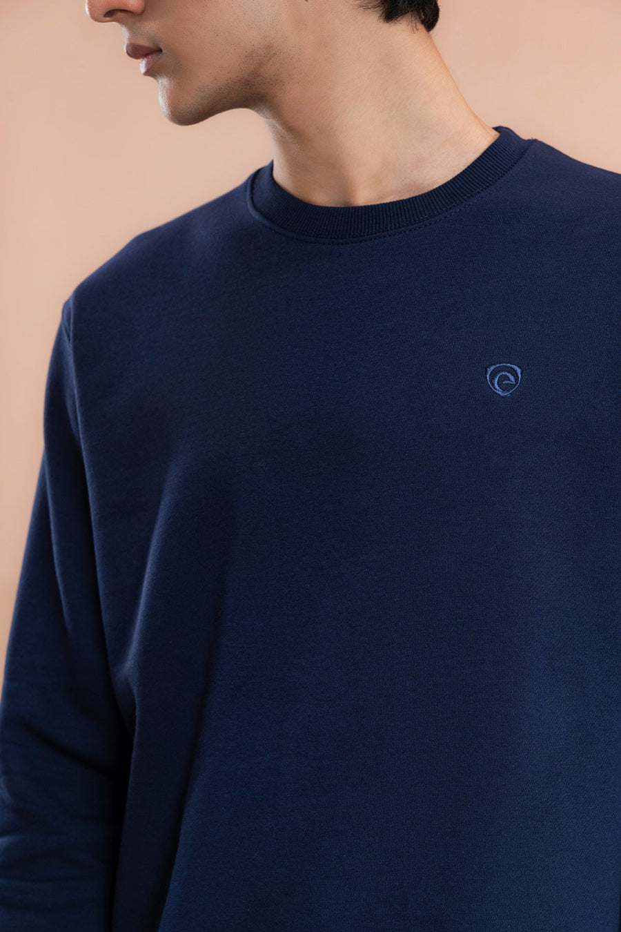 Navy Blue Fleece Men's Sweatshirt.