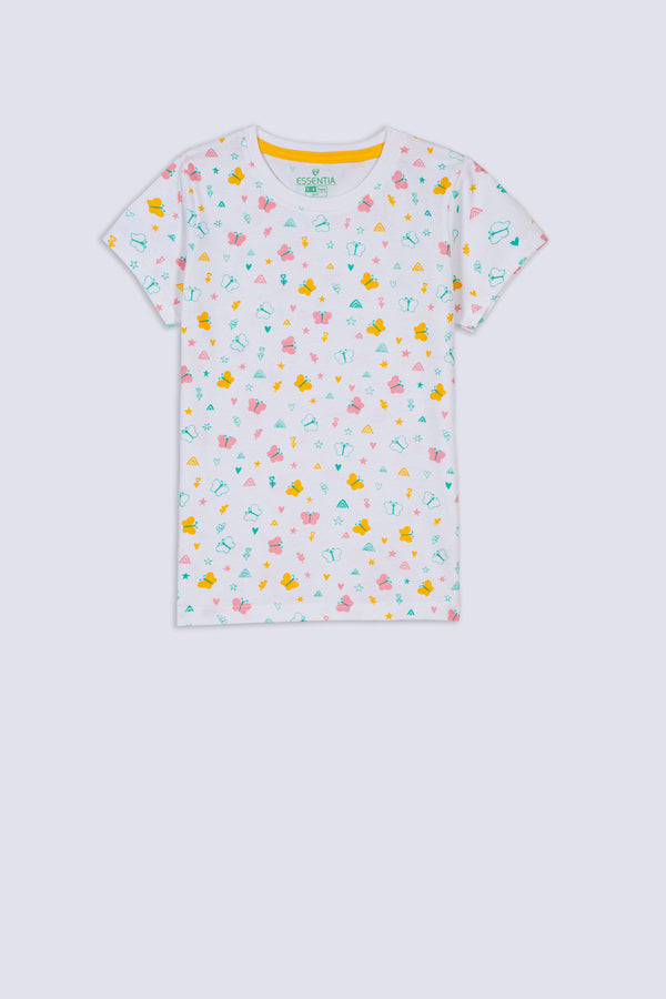 Butterfly Girl's Print T-Shirt