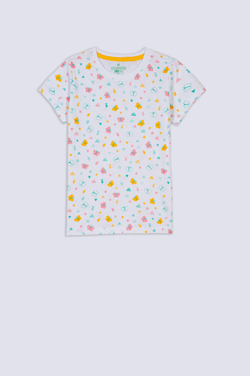 Butterfly Girl's Print T-Shirt